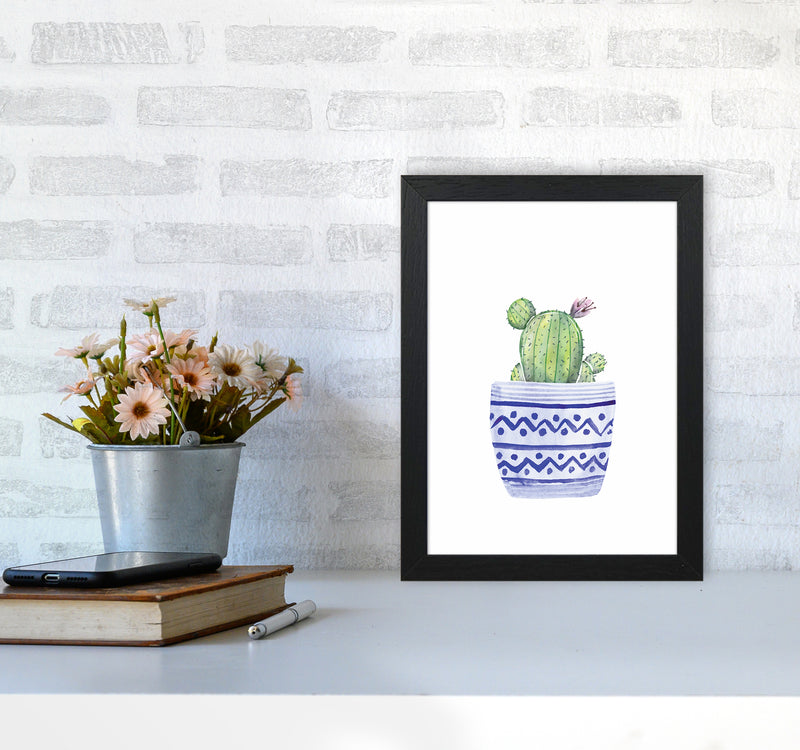 The Blue Cacti Art Print by Seven Trees Design A4 White Frame