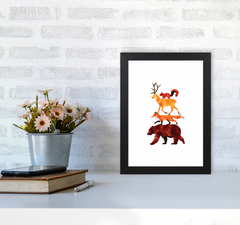 The Forest Friends Childrens Art Print by Seven Trees Design A4 White Frame