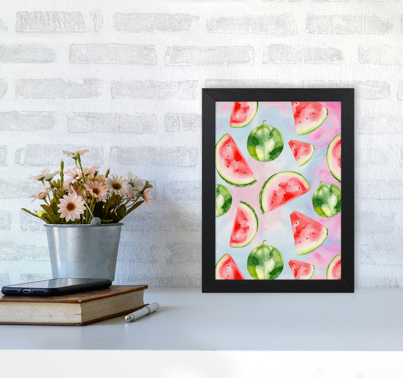 Watermelon in the Sky Kitchen Art Print by Seven Trees Design A4 White Frame