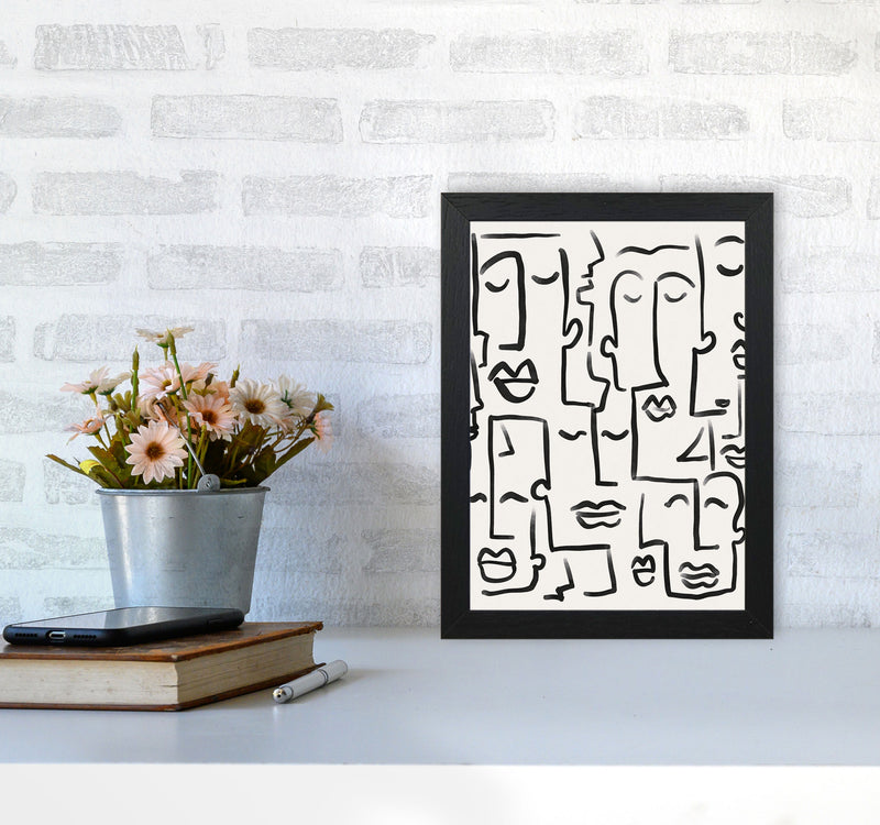 Faces Drawing Art Print by Seven Trees Design A4 White Frame