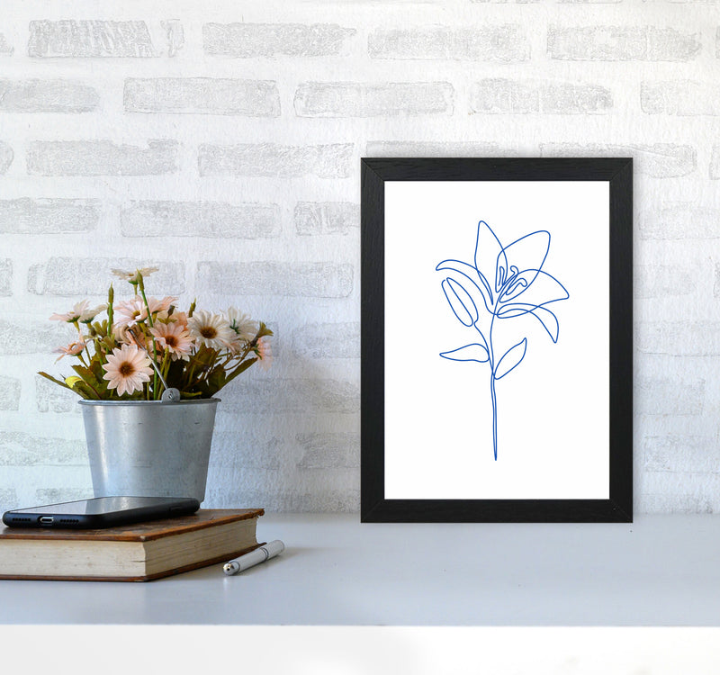 One Line Flower II Art Print by Seven Trees Design A4 White Frame