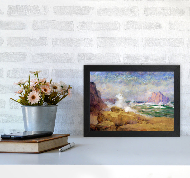 The Ocean and the Bay Painting Art Print by Seven Trees Design A4 White Frame