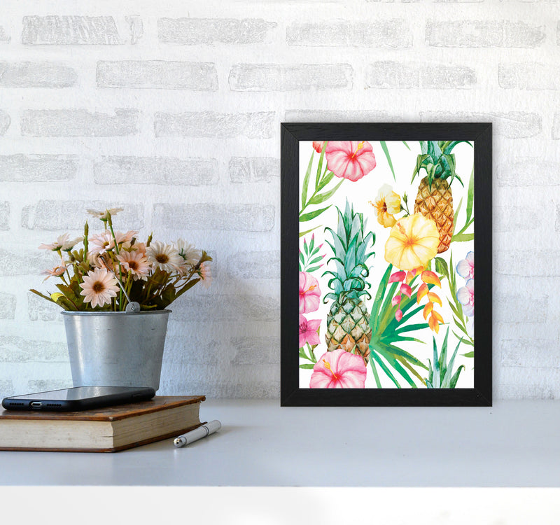 The tropical pineapples Art Print by Seven Trees Design A4 White Frame