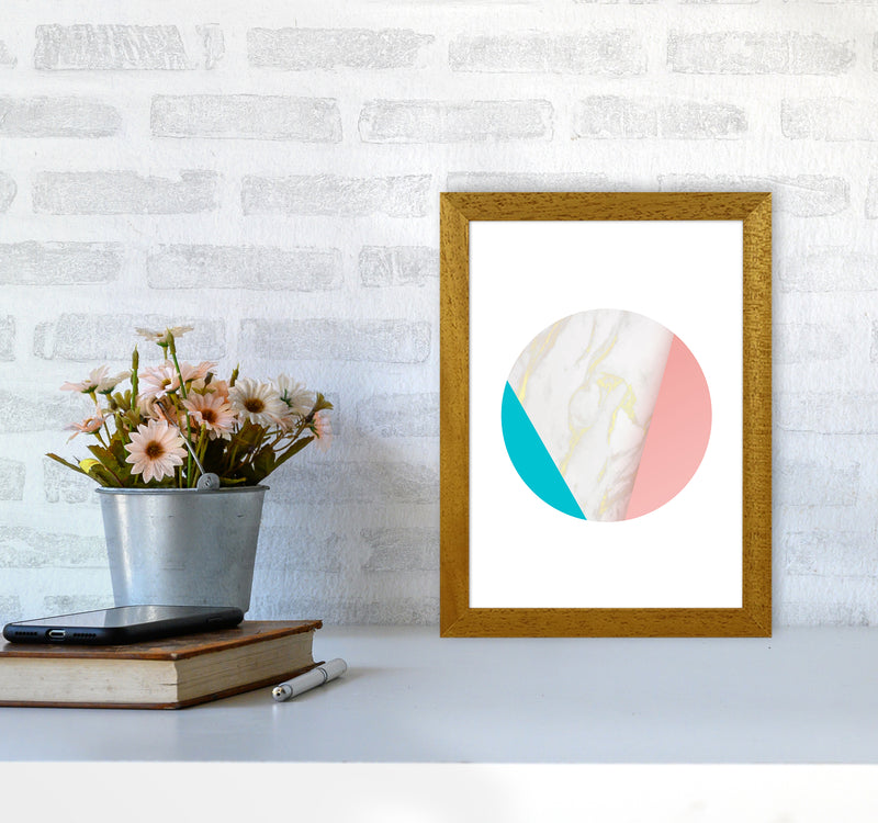 Pink Marble Circle I Abstract Art Print by Seven Trees Design A4 Print Only