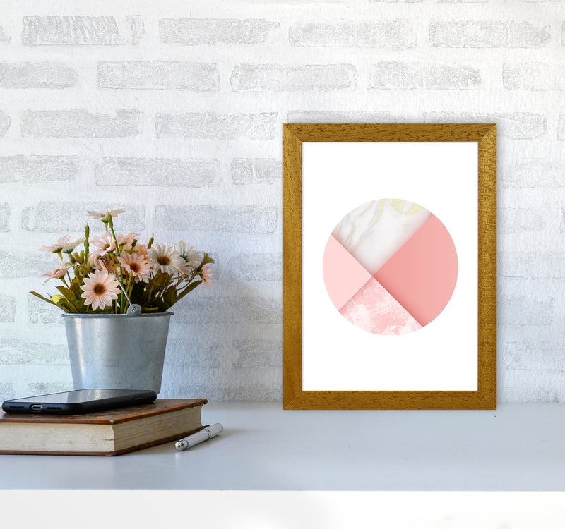 Pink Marble Circle III Abstract Art Print by Seven Trees Design A4 Print Only