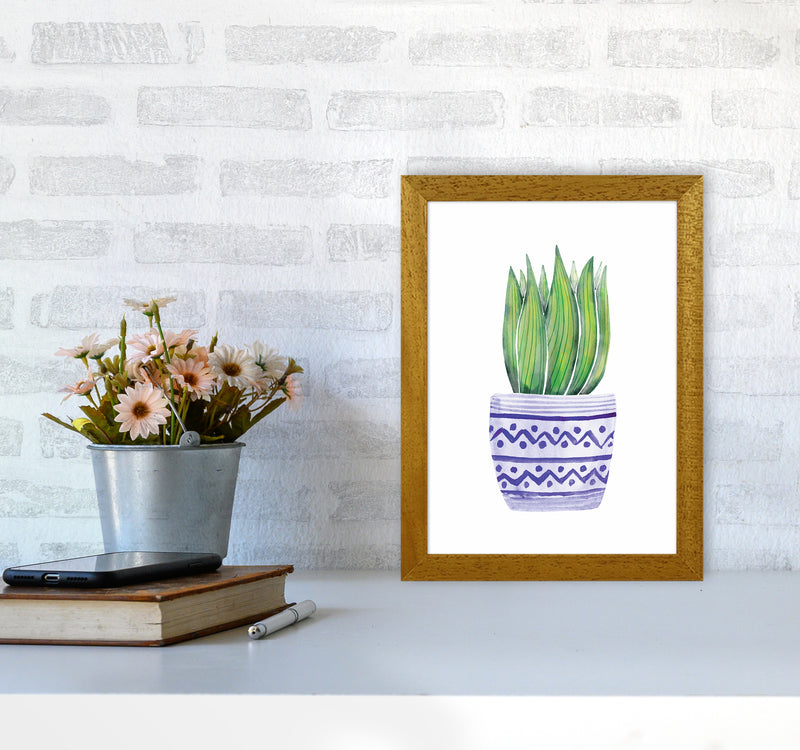 The Blue Succulent Art Print by Seven Trees Design A4 Print Only