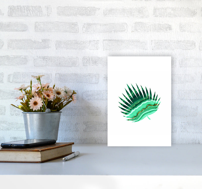 Green Marble Leaf II Art Print by Seven Trees Design A4 Black Frame