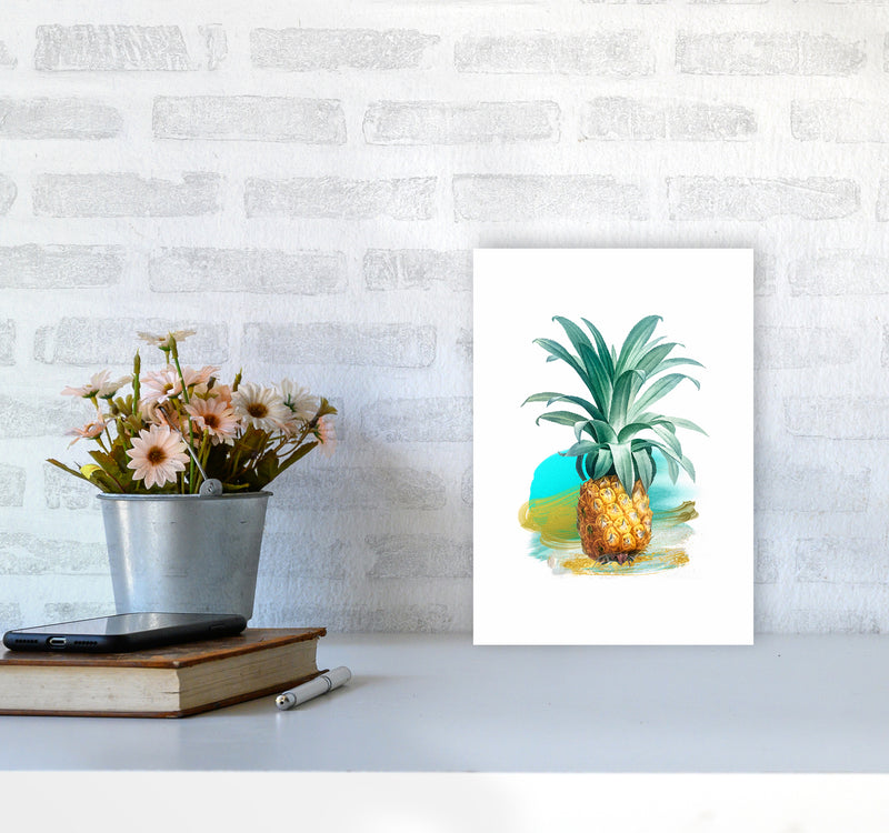 Modern Pineapple Kitchen Art Print by Seven Trees Design A4 Black Frame