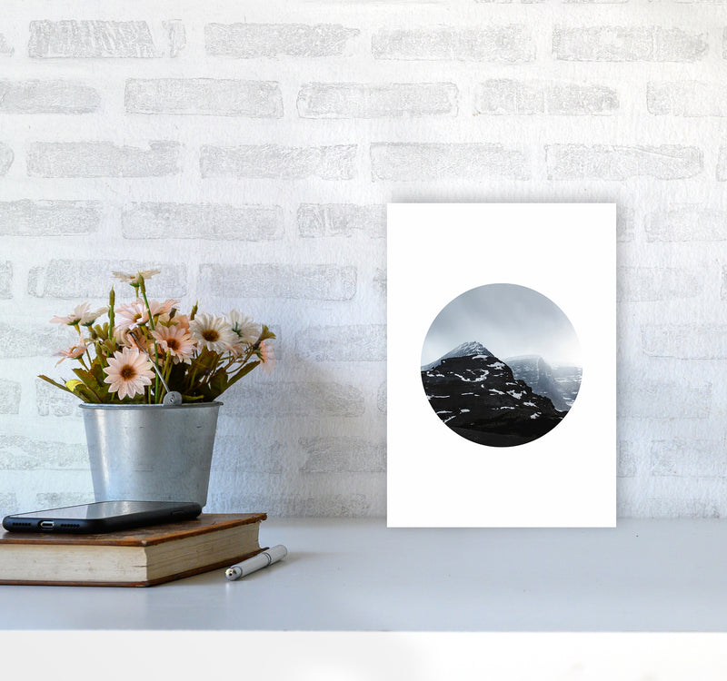 Snow Mountains Photography Art Print by Seven Trees Design A4 Black Frame