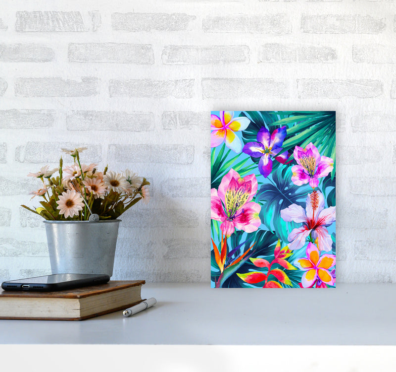 The Tropical Flowers Art Print by Seven Trees Design A4 Black Frame
