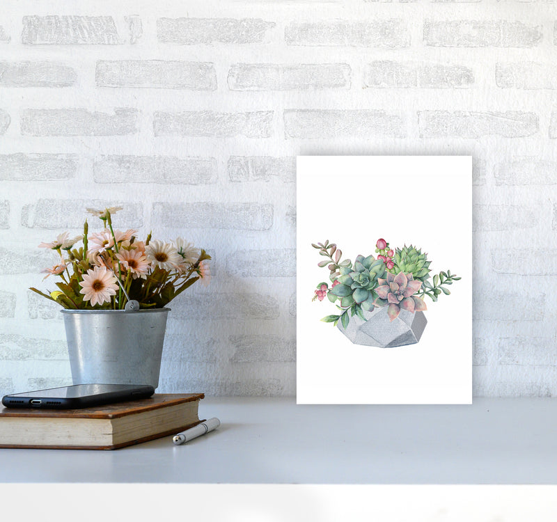 The Watercolor Succulents Art Print by Seven Trees Design A4 Black Frame