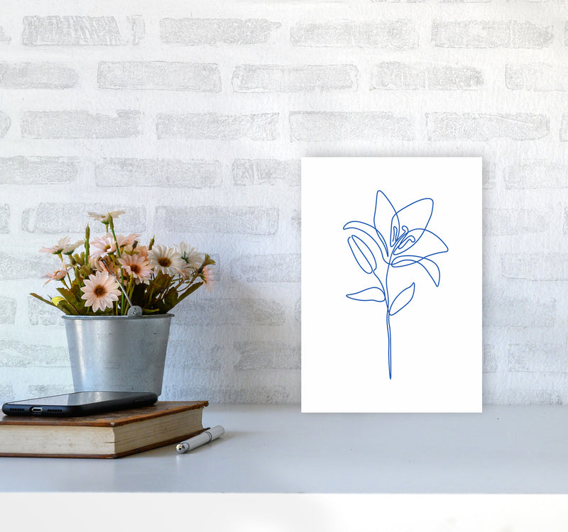One Line Flower II Art Print by Seven Trees Design A4 Black Frame