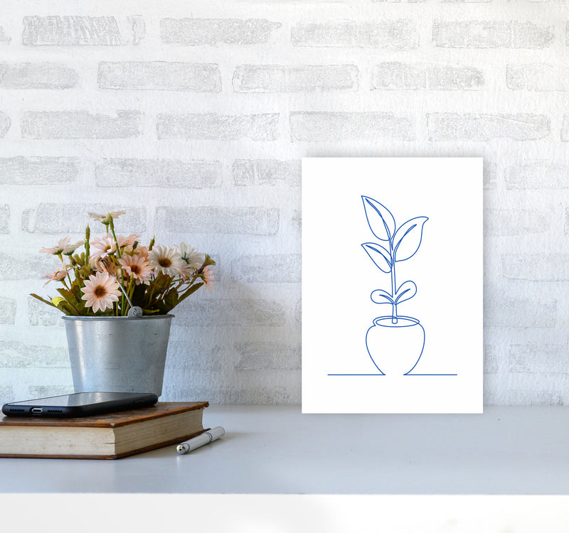 One Line Plant II Art Print by Seven Trees Design A4 Black Frame