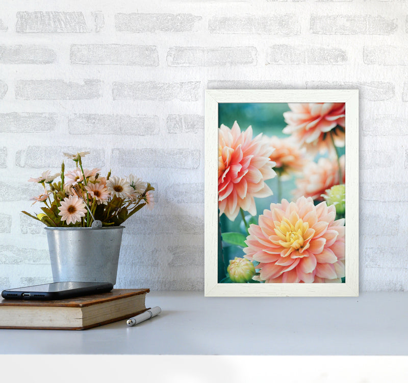 Happy Flowers Photography Art Print by Seven Trees Design A4 Oak Frame