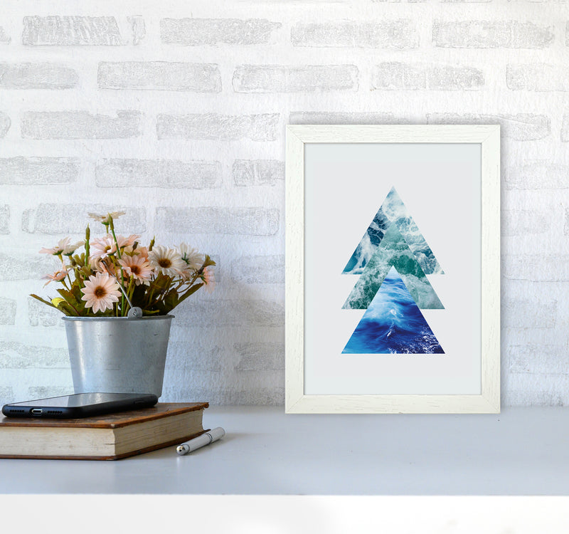 Ocean Triangles Art Print by Seven Trees Design A4 Oak Frame