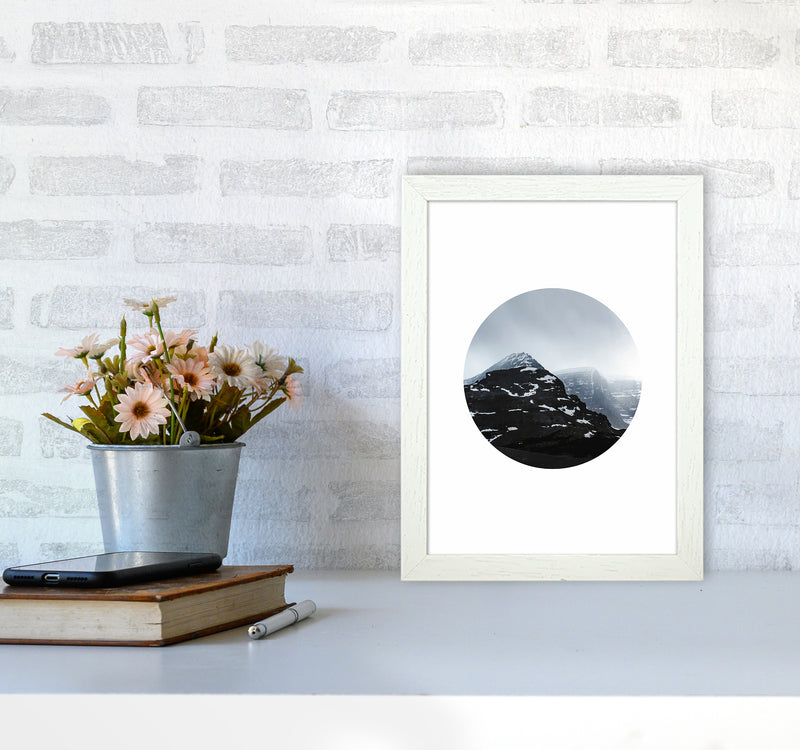 Snow Mountains Photography Art Print by Seven Trees Design A4 Oak Frame