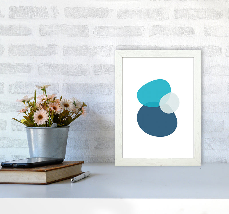 Three Stones Abstract Art Print by Seven Trees Design A4 Oak Frame