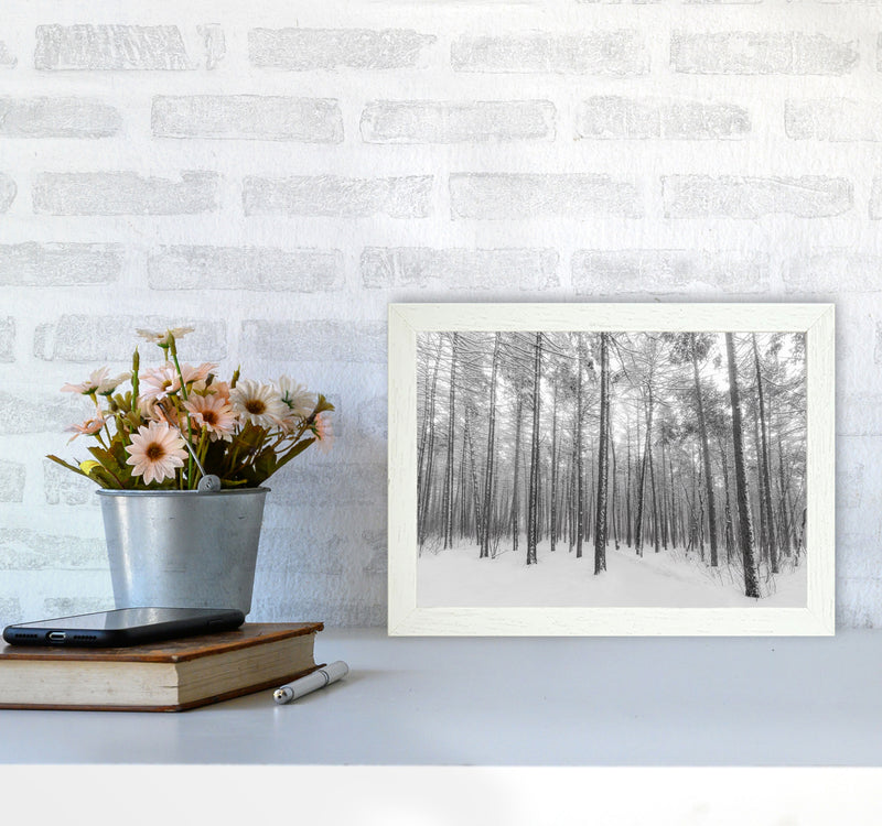 Let it snow forest Art Print by Seven Trees Design A4 Oak Frame