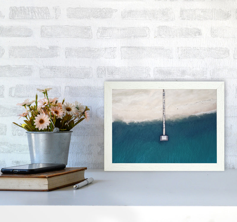The bay from the sky Art Print by Seven Trees Design A4 Oak Frame