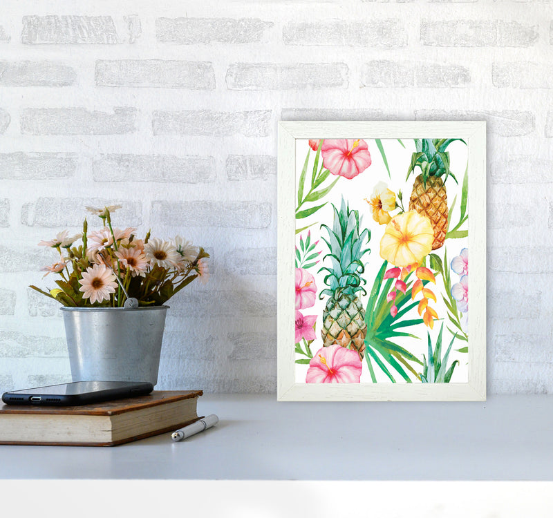 The tropical pineapples Art Print by Seven Trees Design A4 Oak Frame