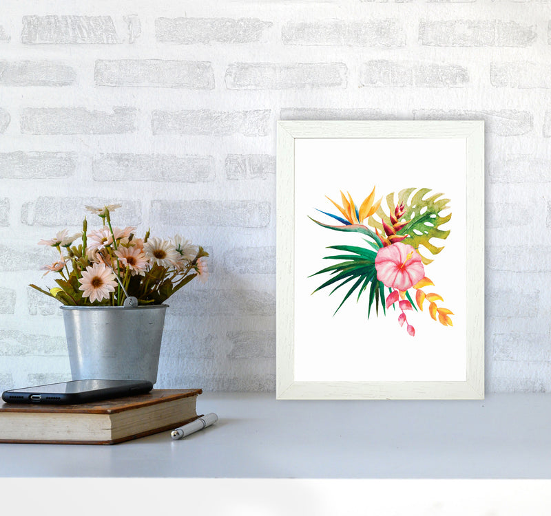 Tropical Flowers Art Print by Seven Trees Design A4 Oak Frame