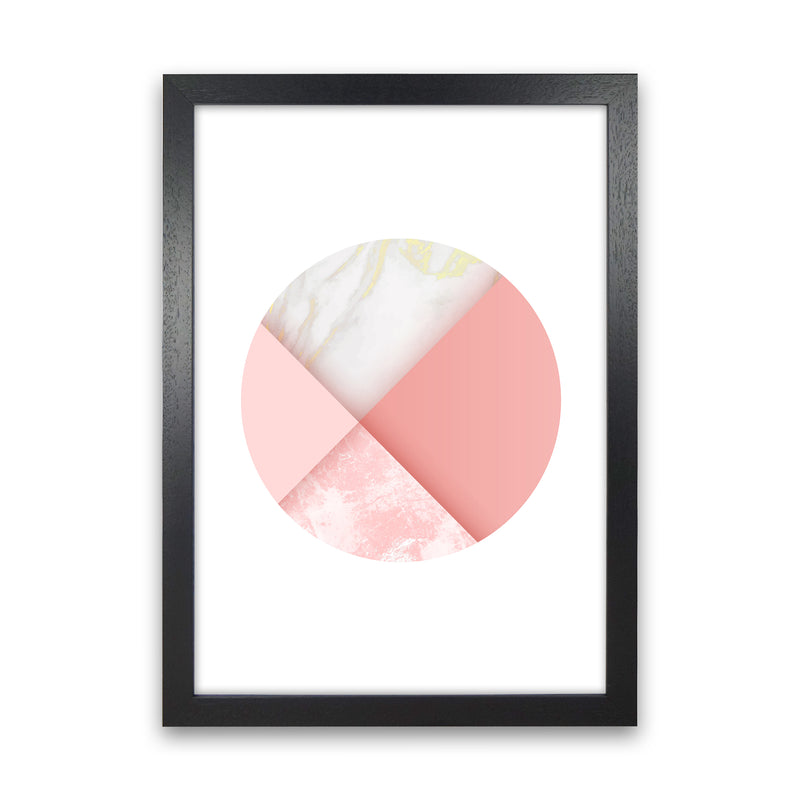 Pink Marble Circle III Abstract Art Print by Seven Trees Design Black Grain