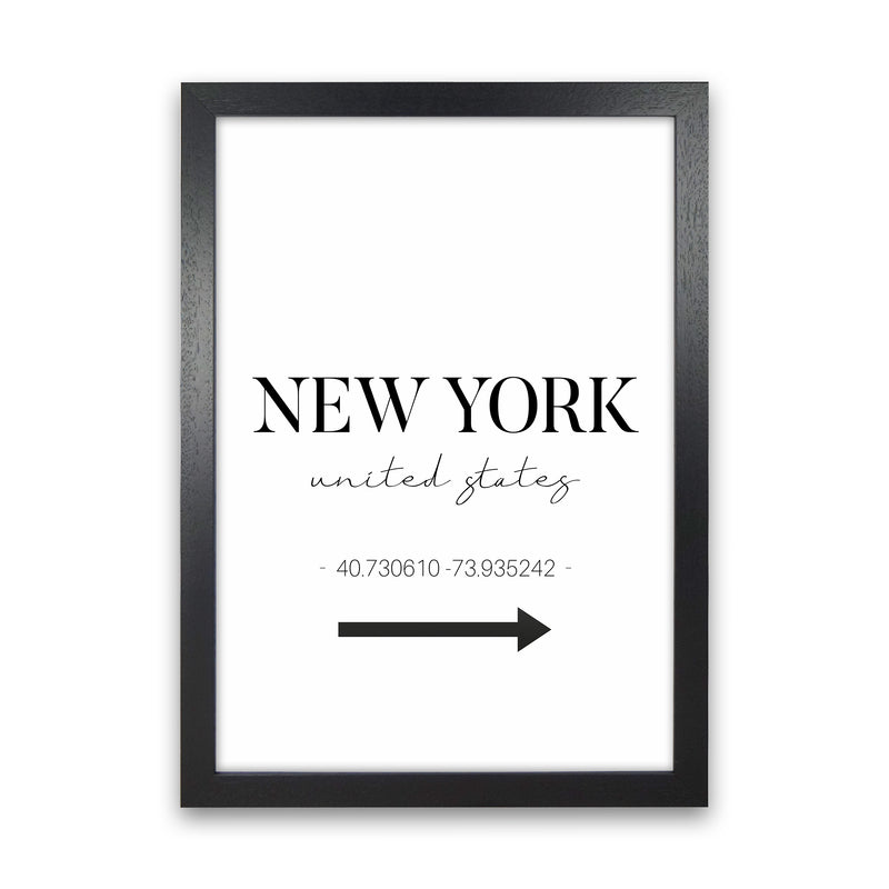 To New York Sign Art Print by Seven Trees Design Black Grain