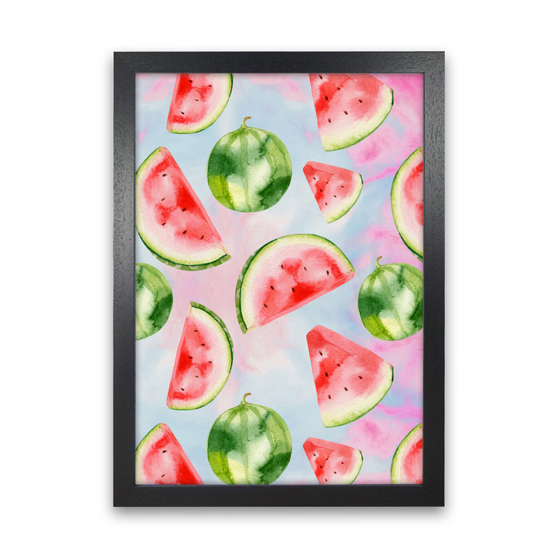 Watermelon in the Sky Kitchen Art Print by Seven Trees Design Black Grain