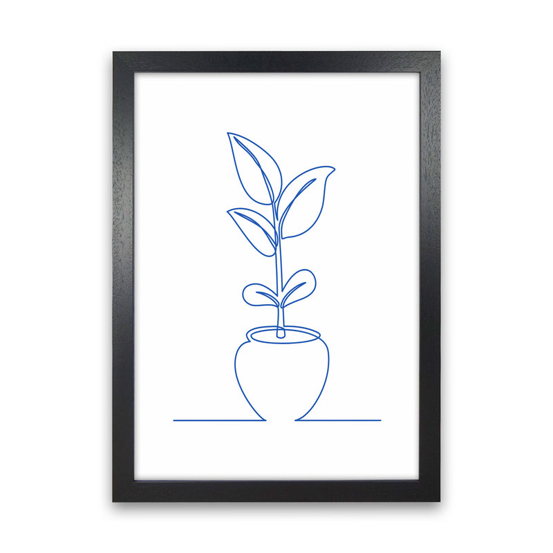 One Line Plant II Art Print by Seven Trees Design Black Grain