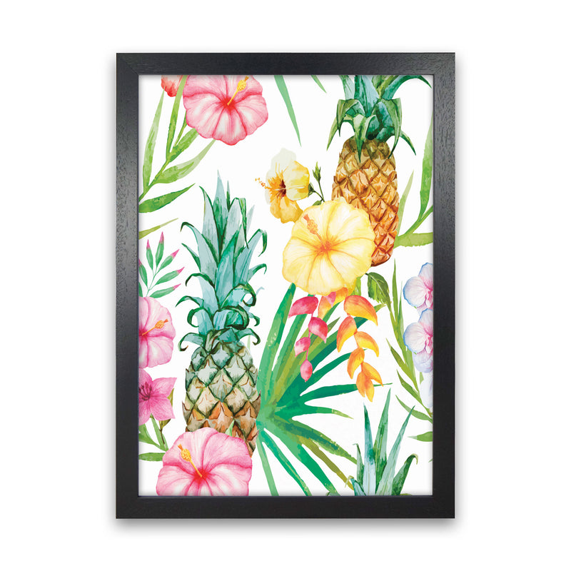 The tropical pineapples Art Print by Seven Trees Design Black Grain