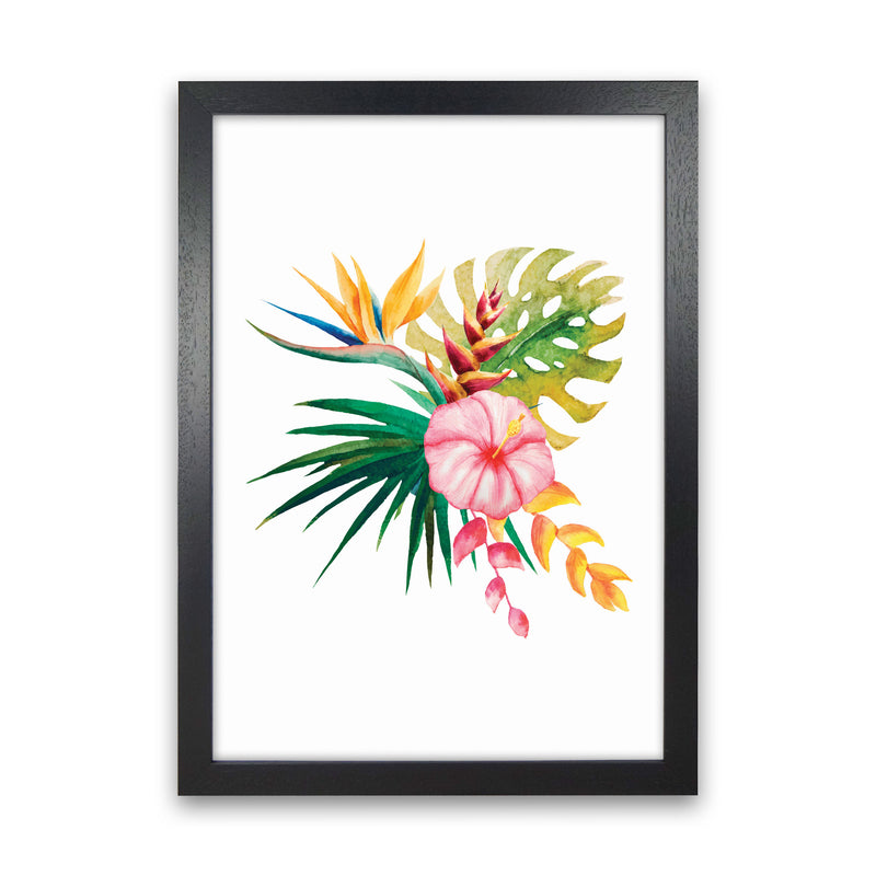 Tropical Flowers Art Print by Seven Trees Design Black Grain