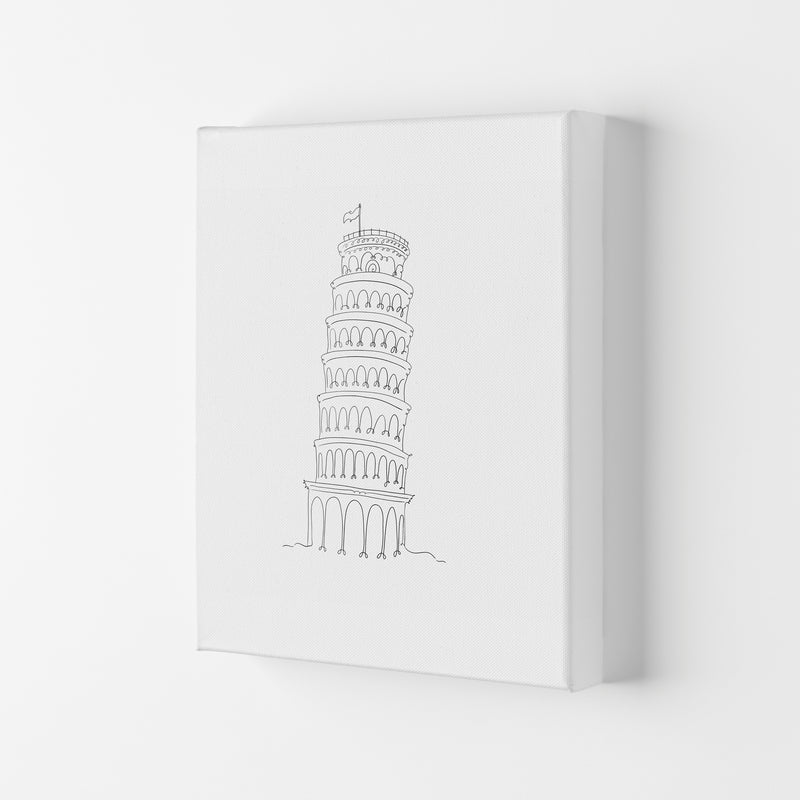 One Line Pissa Tower Art Print by Seven Trees Design Canvas