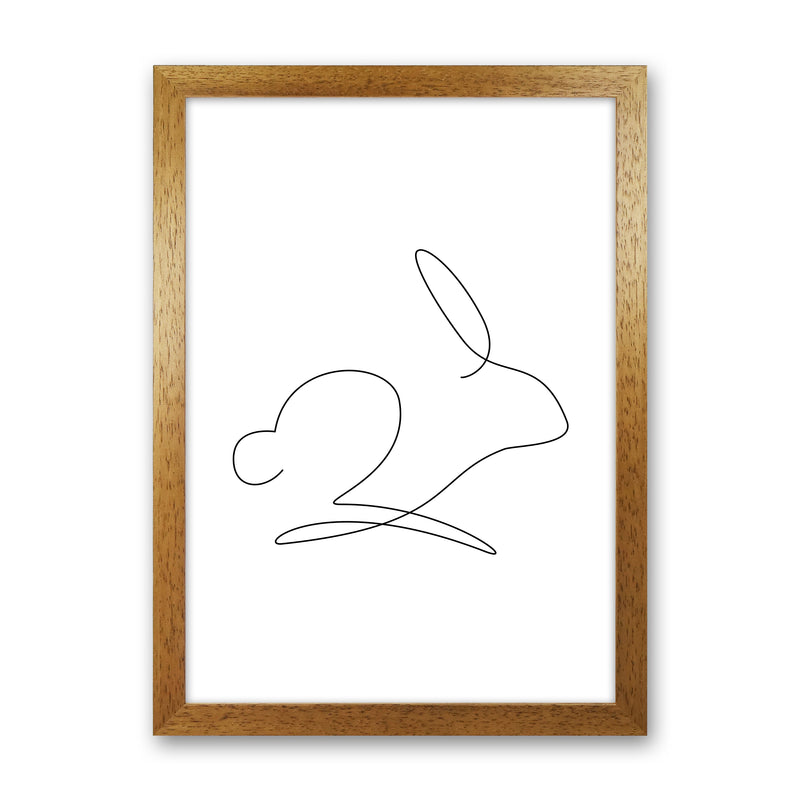 One Line Rabbit Art Print by Seven Trees Design Oak Grain