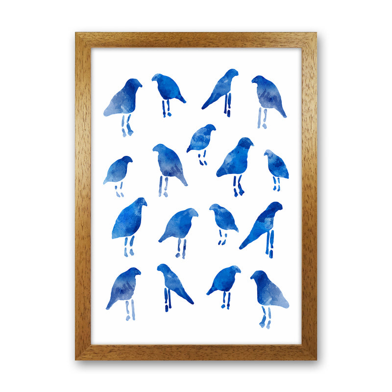 The Blue Birds Art Print by Seven Trees Design Oak Grain