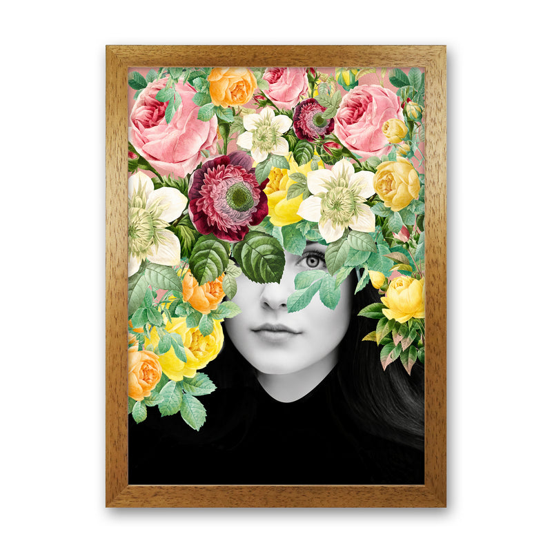 The Girl And The Flowers II Art Print by Seven Trees Design Oak Grain