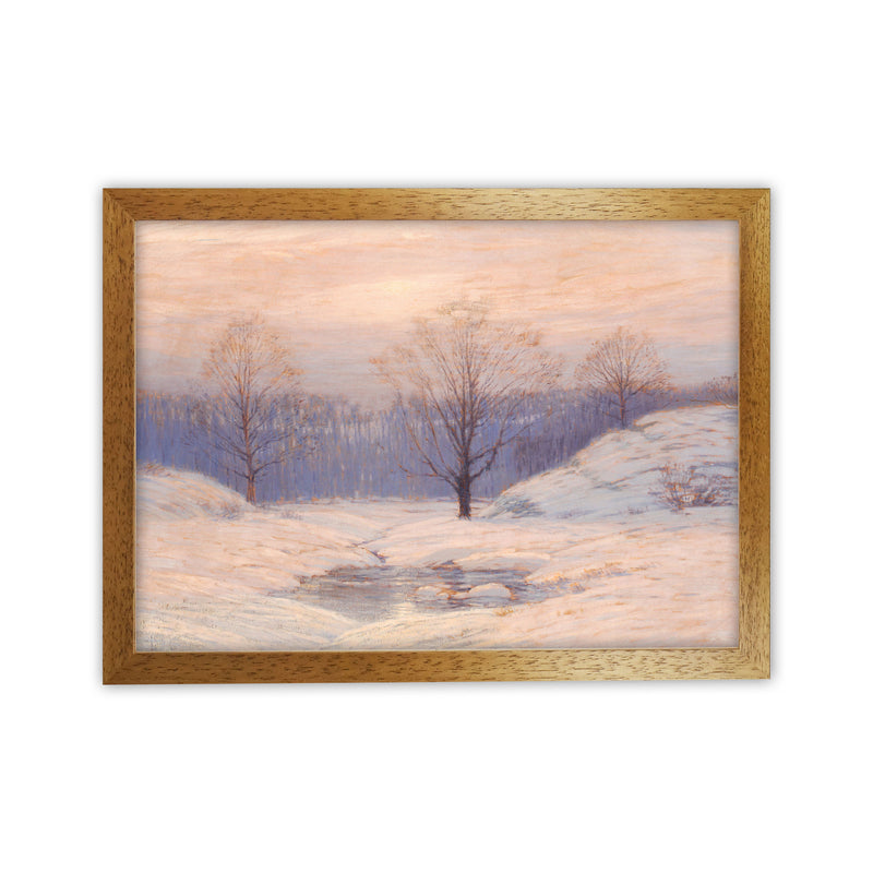 Snowy Sunset Art Print by Seven Trees Design Oak Grain