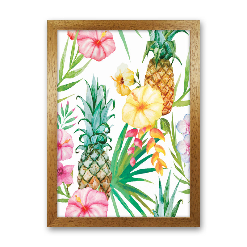 The tropical pineapples Art Print by Seven Trees Design Oak Grain