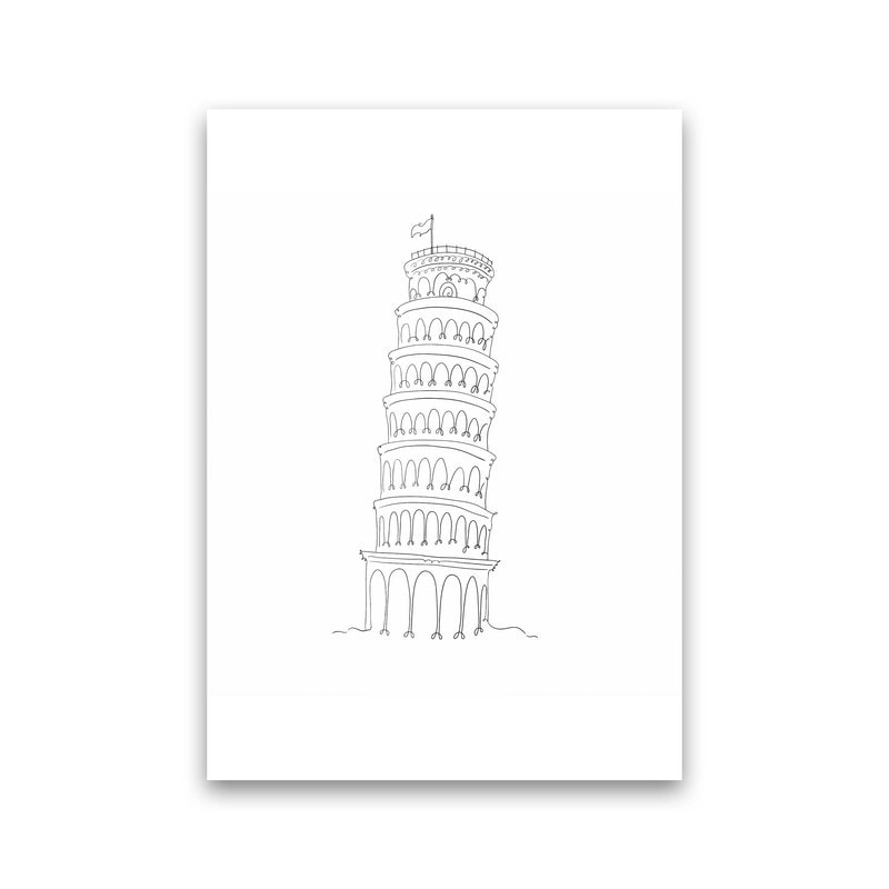 One Line Pissa Tower Art Print by Seven Trees Design Print Only
