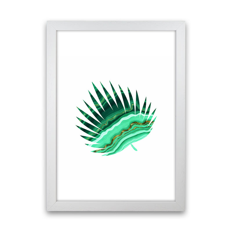 Green Marble Leaf II Art Print by Seven Trees Design White Grain