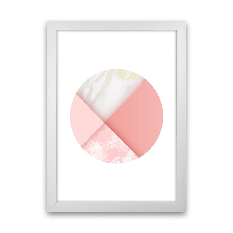 Pink Marble Circle III Abstract Art Print by Seven Trees Design White Grain