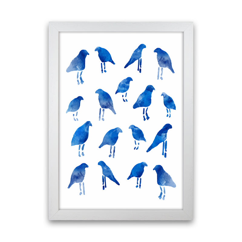 The Blue Birds Art Print by Seven Trees Design White Grain