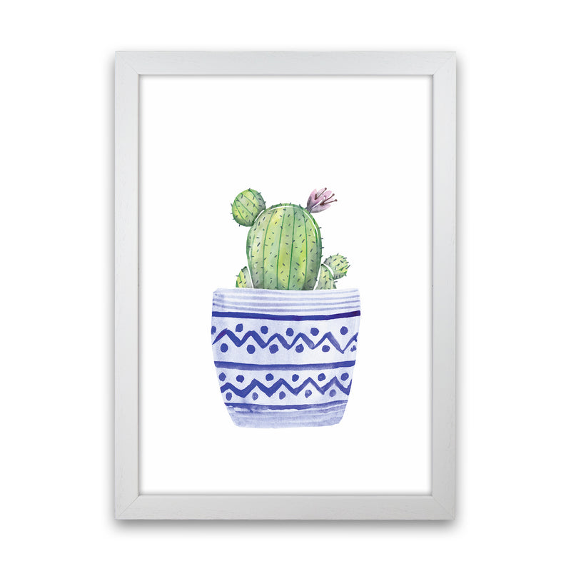 The Blue Cacti Art Print by Seven Trees Design White Grain