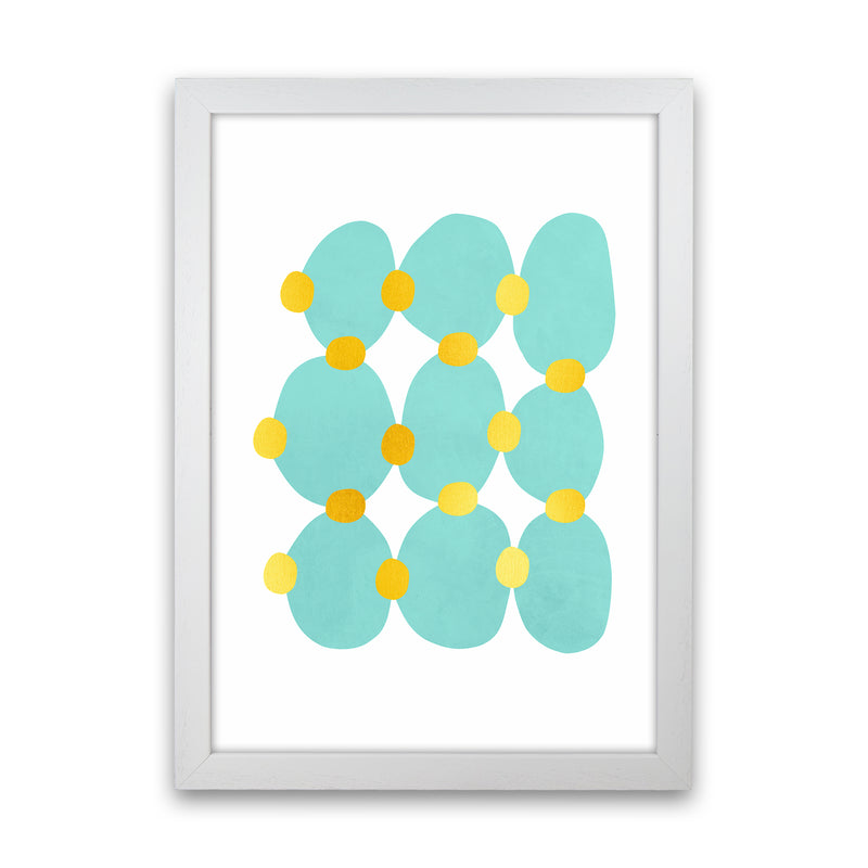 The Blue Islands Abstract Art Print by Seven Trees Design White Grain