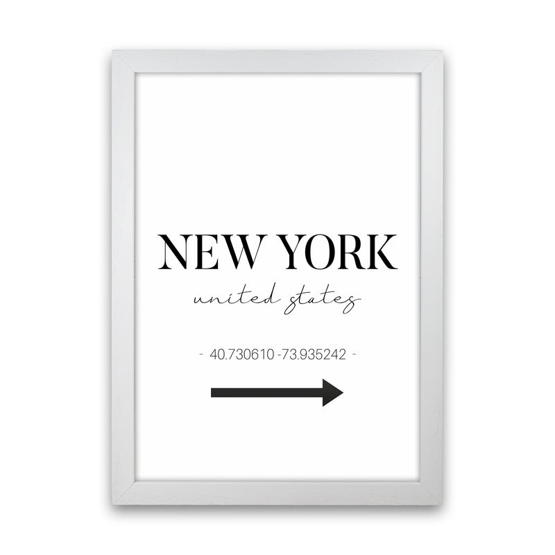 To New York Sign Art Print by Seven Trees Design White Grain