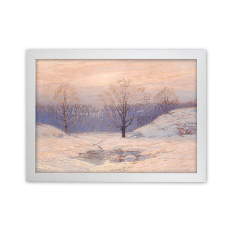 Snowy Sunset Art Print by Seven Trees Design White Grain