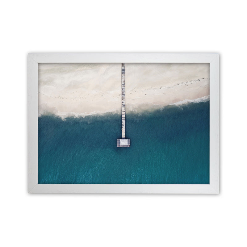 The bay from the sky Art Print by Seven Trees Design White Grain