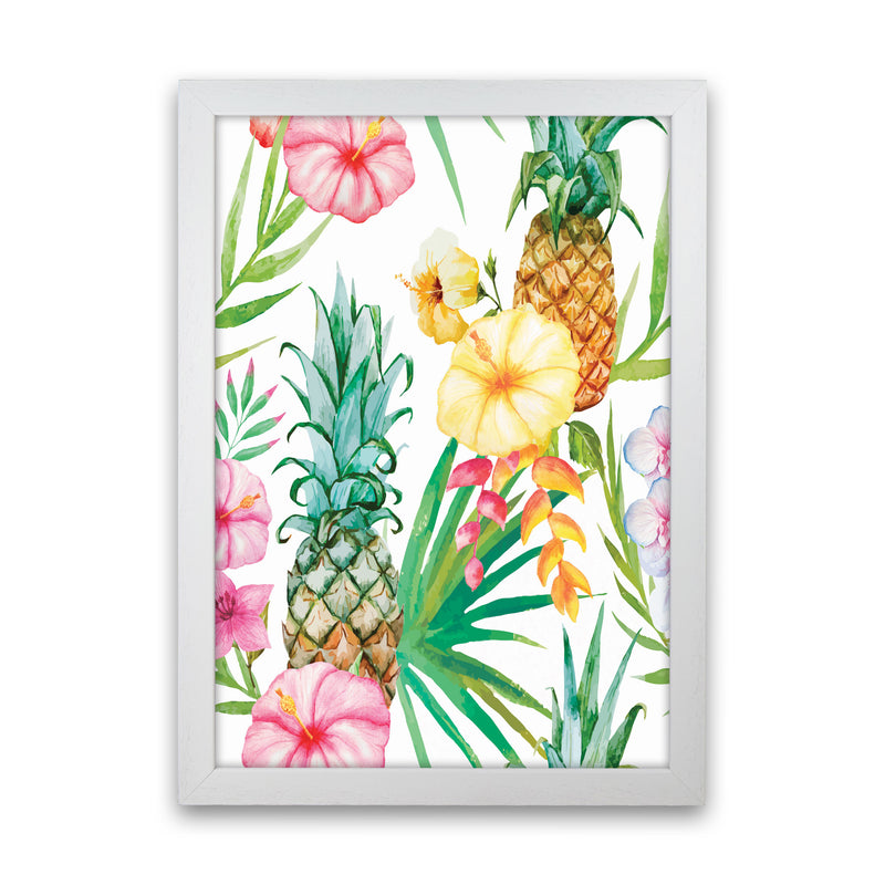 The tropical pineapples Art Print by Seven Trees Design White Grain