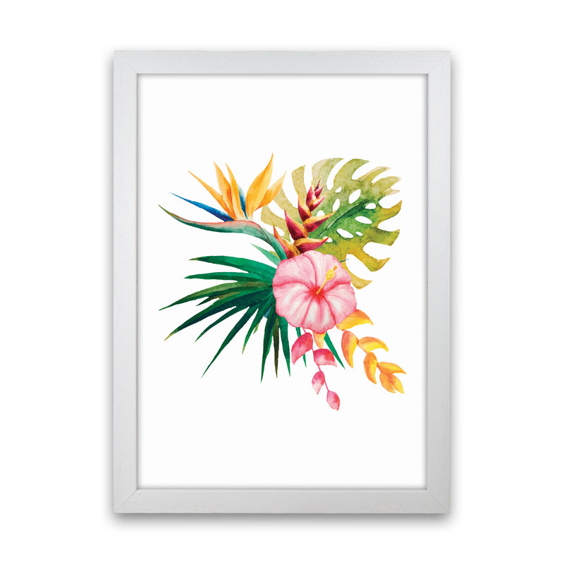 Tropical Flowers Art Print by Seven Trees Design White Grain