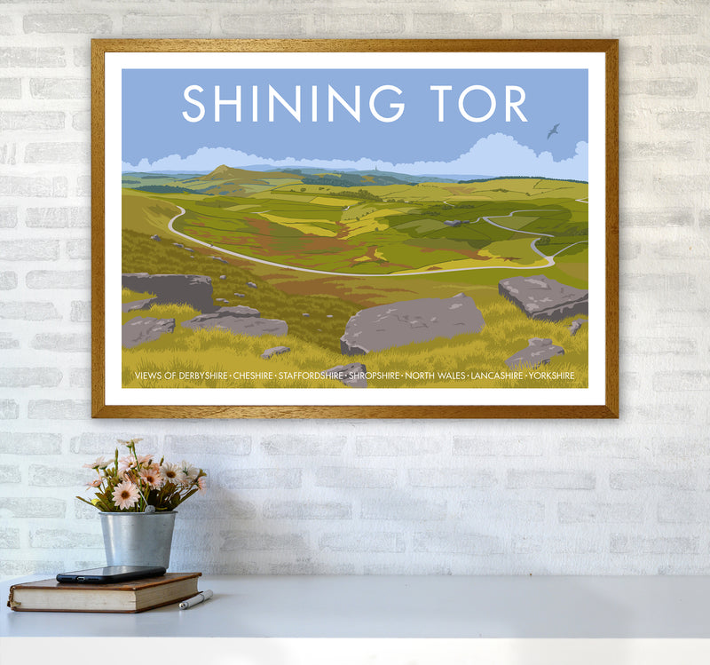 Derbyshire Shining Tor Travel Art Print By Stephen Millership A1 Print Only