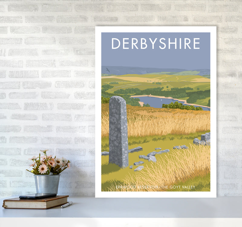Derbyshire Errwood Travel Art Print By Stephen Millership A1 Black Frame
